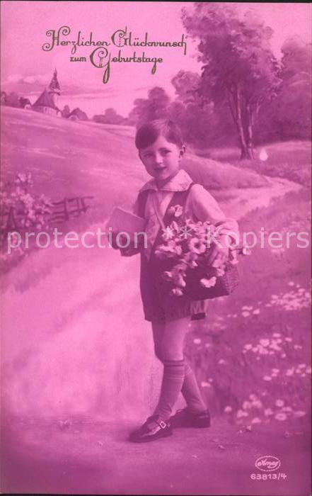 Foto Amag Nr. 63813/4 Glückwunsch Geburtstag Kind Blu