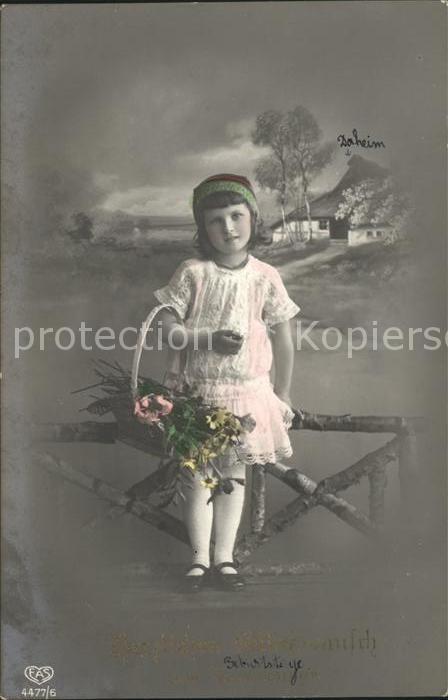 Foto EAS Nr. 4477/6 Glückwunsch Namenstag Kind Blume