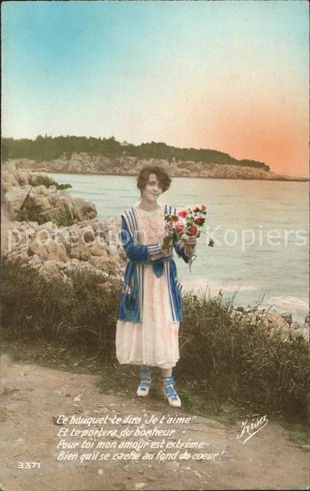 Foto Irisa Nr. 3371 Frau Blumen Gedicht