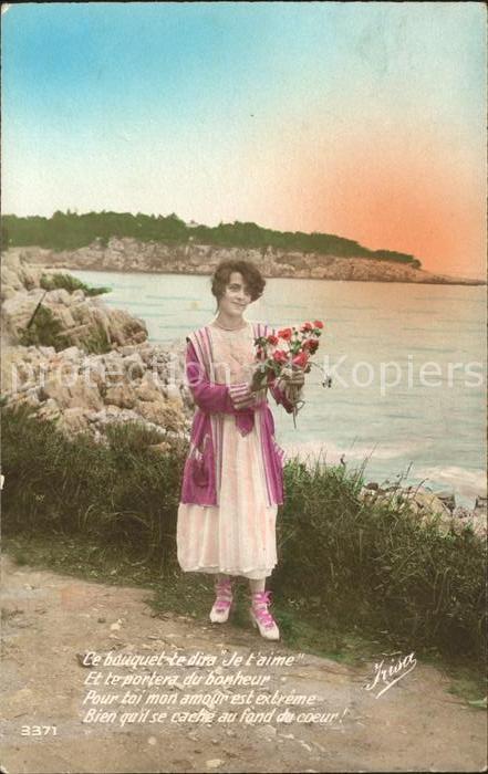 Foto Irisa Nr. 3371 Frau Blumen Gedicht