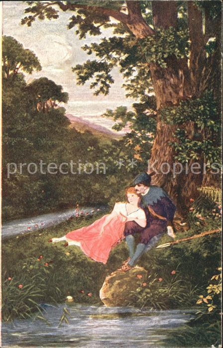 Kuenstlerkarte Schweninger Liebesidyll Nr. 35