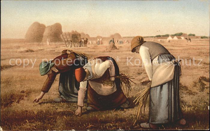 Landwirtschaft Ährenleser Les Glaneuses Künstlerkarte