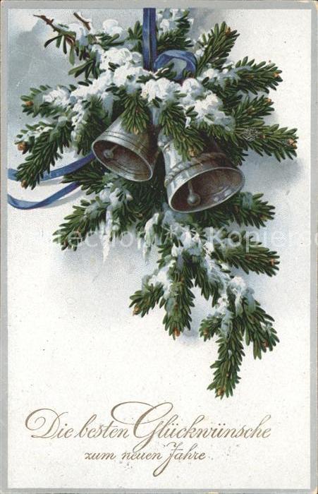 Kirchenglocke Churchbell Cloche Eglise Glueckwunsch Neujahr Litho