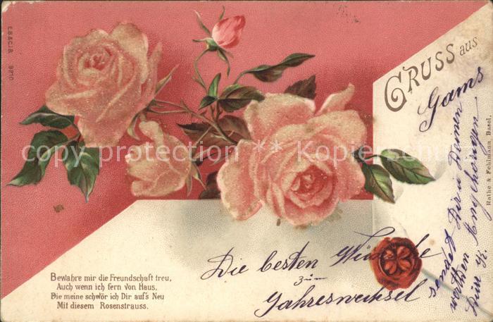Rosen Gedicht Siegel Litho
