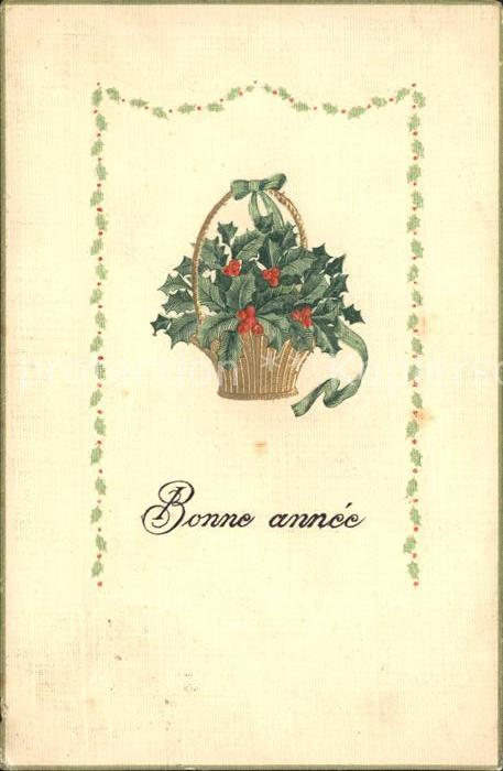 Neujahr Stechpalme Korb