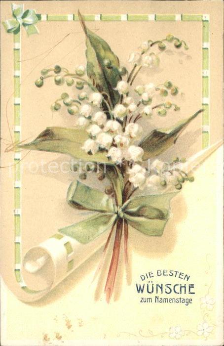 Maigloeckchen Glückwunsch Namenstag Litho