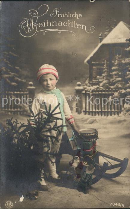 Foto NPG Nr. 7042/5 Weihnachten Kind Schlitten Kinde