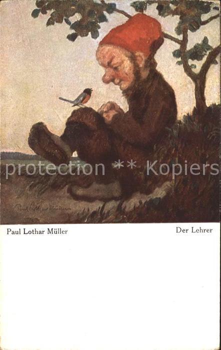 Kuenstlerkarte Paul Lothar Mueller Der Lehrer Nr. 547