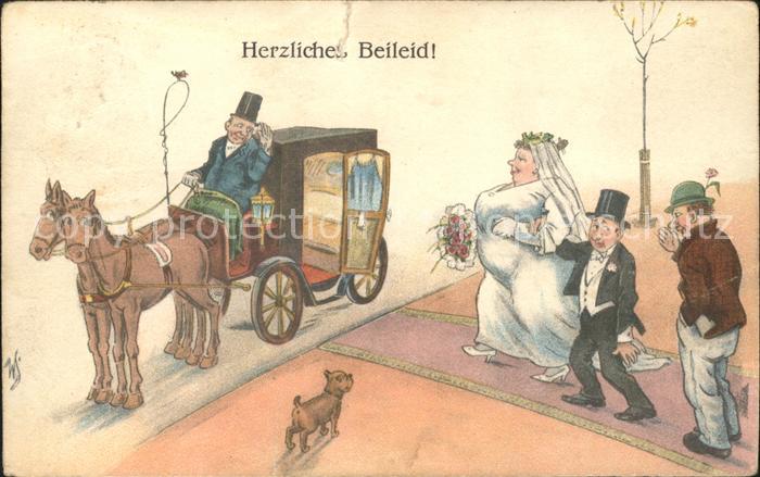 Pferdekutschen Hochzeit Humor Hund Zylinder