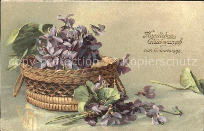 Geburtstag Veilchen Korb