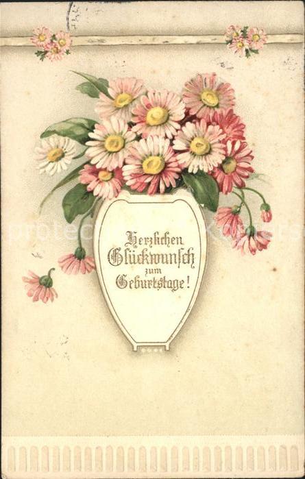 Geburtstag Gaensebluemchen Litho