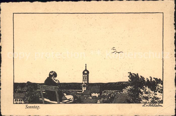 Verlag Ackermann Kuenstlerpostkarte Nr. 1330 L. von Schlieben Sonntag