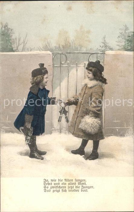 Kinder Child Enfants Wintermode Muff Gedicht Schlittschuhe