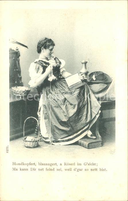 Handarbeit Stricken Buch Gedicht Tracht