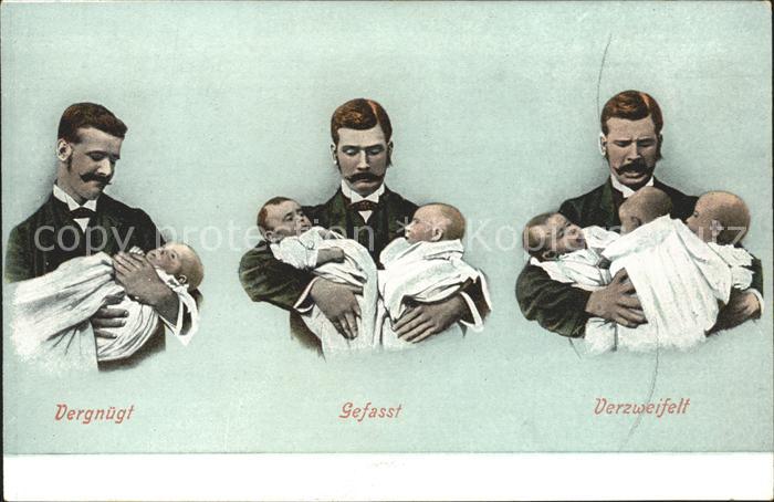 Baby Nursery Bebe Vater Vergnügt Gefasst Verzweifelt