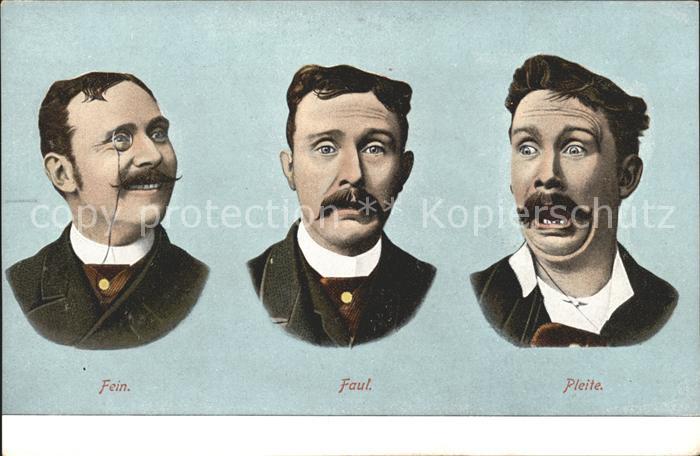 Besonderheiten Mimik Mann Fein Faul Pleite