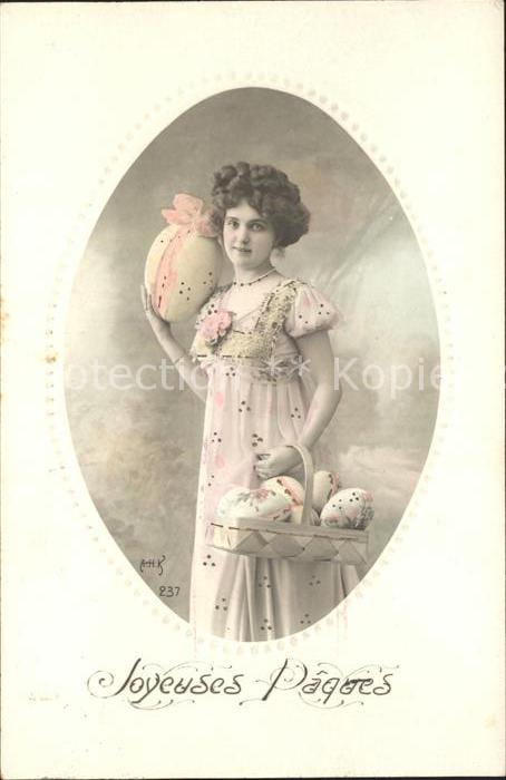 Ostern Easter Paques Kind Eier Korb Foto A.H.K. Nr. 237