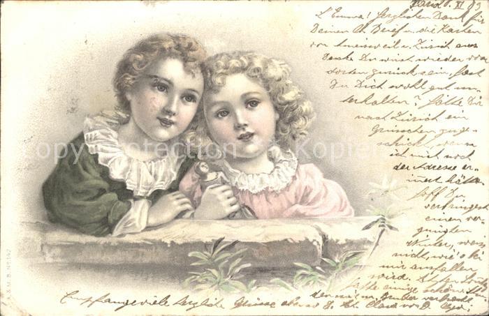 Kinder Child Enfants Puppe Litho