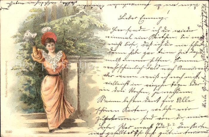 Frauen Hutmode Mode Litho