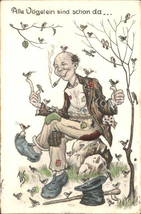 Verlag WS SB Nr. 527 Vögel Zigarre Zylinder