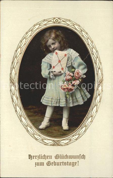 Kinder Child Enfants Rosen Brief Rosen Geburtstag