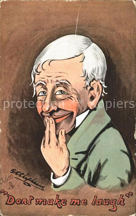 Verlag Tucks Oilette Nr. 9338 Studies in Expression Laugh Lachen