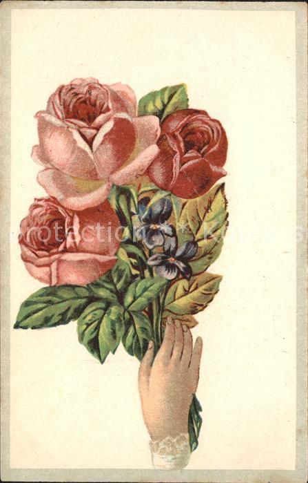 Rosen Veilchen Hand Litho