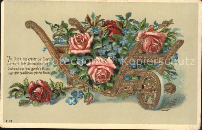 Rosen Vergissmeinnicht Schubkarre Gedicht Lit