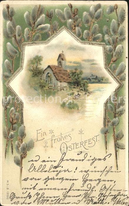 Ostern Easter Paques Weidenkaetzchen Litho