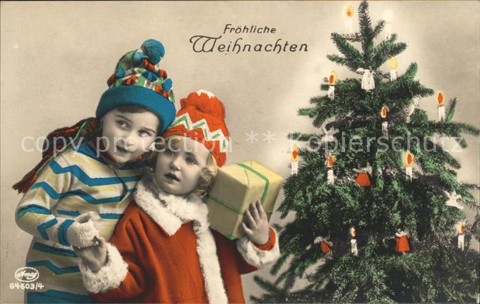 Foto Amag Nr. 64603/4 Kinder Wintermode Weihnachtsbau