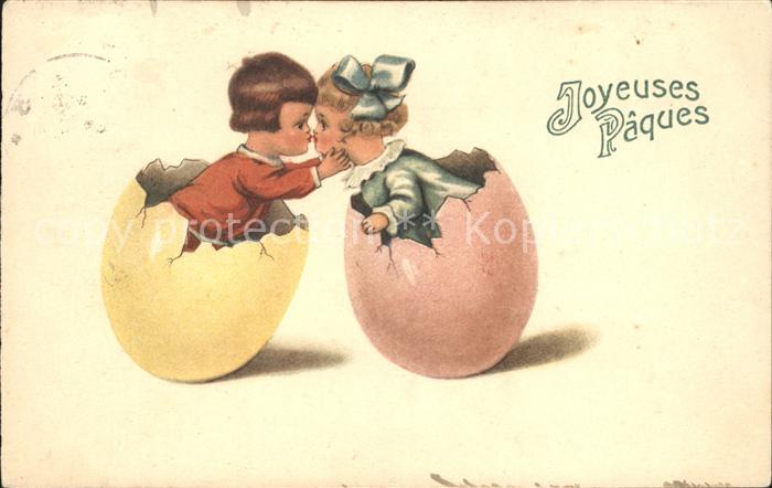 Ostern Easter Paques Kinder Kuss Ostereier