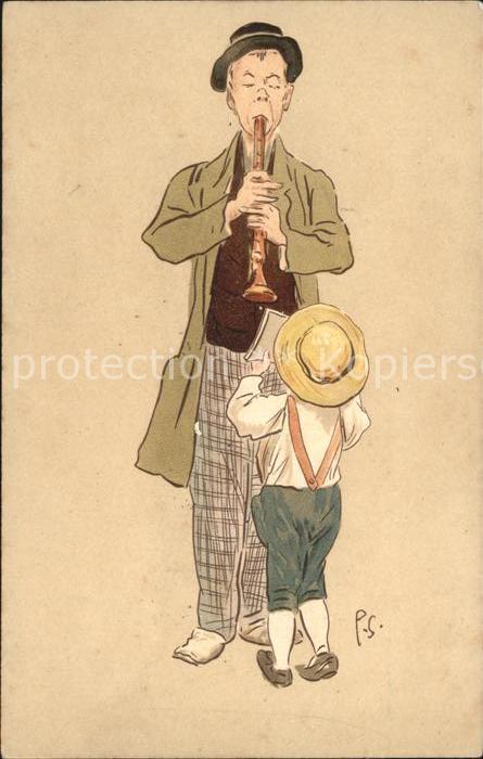 Musikinstrument Klarinette Kind Künstlerkarte P.S.