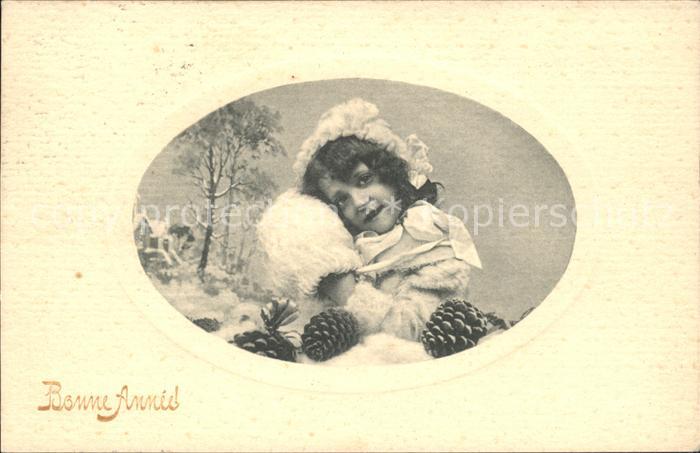 Kinder Child Enfants Muff Neujahr Tannenzapfen