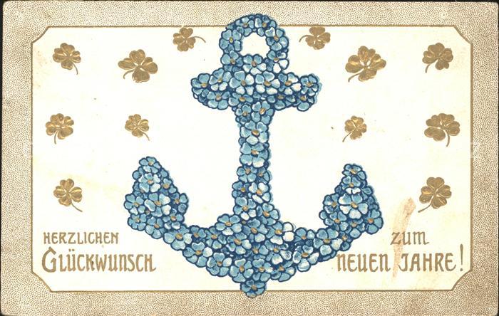 Neujahr Anker Vergissmeinnicht Kleeblaetter