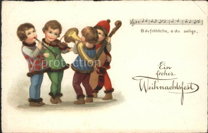 Musikanten Kinder Geige Klarinette Cello Posaune Weihnachten