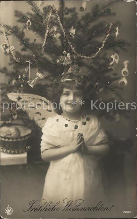 Foto NPG Nr. 2606 Kind Engel Weihnachtsbaum Weihnachten