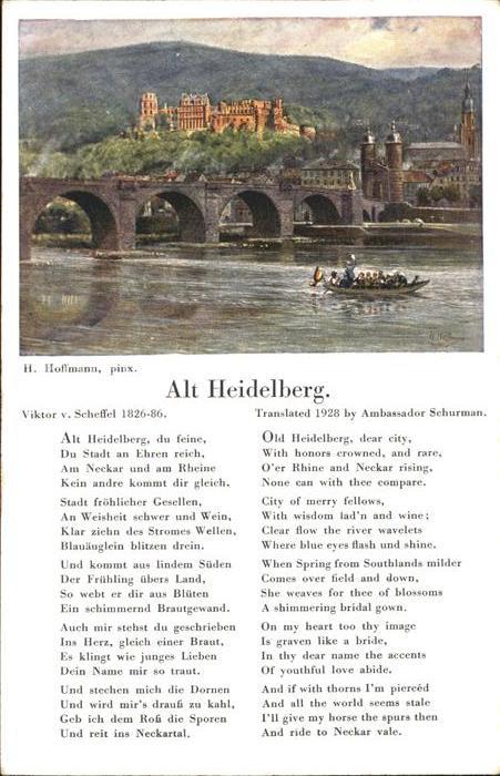Hoffmann Heinrich Alt-Heidelberg Gedicht Viktor v. Scheffel