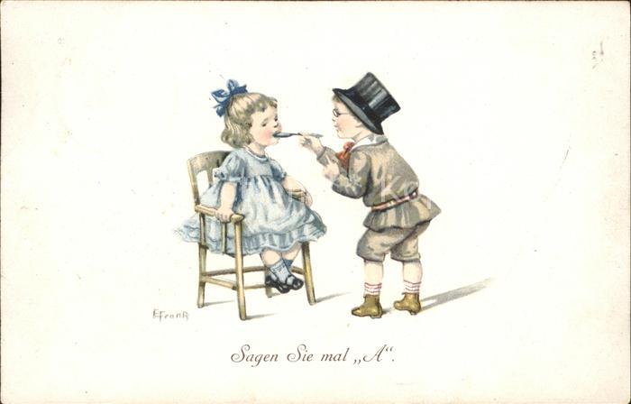 Kinder Child Enfants Zylinder Kuenstlerkarte E. Frank