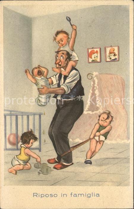 Kinder Child Enfants Baby Wiege Guertel Loeffel Vater Humor