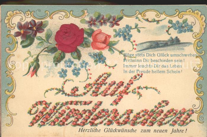Rosen Veilchen Vergissmeinnicht Neujahr Gedic