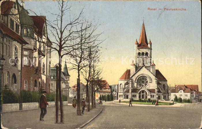 Basel BS Pauluskirche Litho