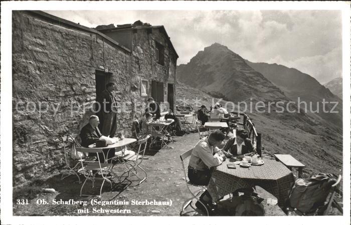 Pontresina Ob.Schafberg Segantinis Sterbahaus mit Schwestern
