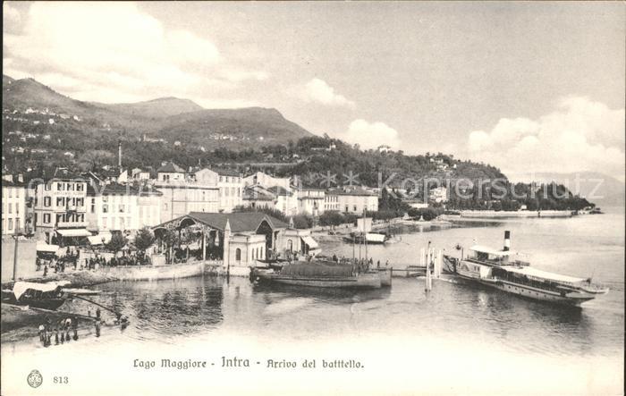 Lago Maggiore Intra Arrivo del batttello Dampfer Hafe