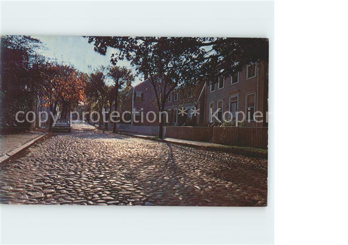 Nantucket Street Bordered by Historic Homes Built in the Whaling Era