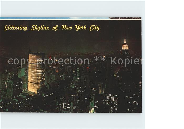 New York City Glittering panorama Skyline Showing Chrysler Pan-Am Empire State B