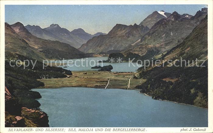 Foto Gaberell J. Nr. 5935 Silvaplaner- und Silsersee Sils Ma