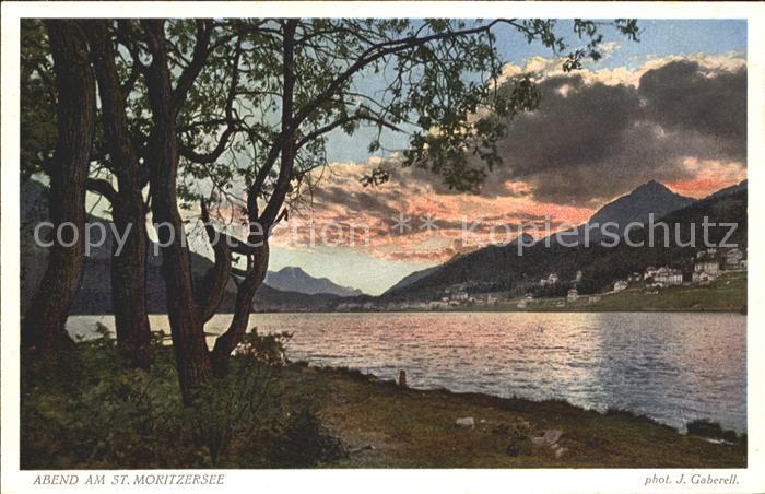 Foto Gaberell J. Nr. 5013 Abend am St. Moritzersee