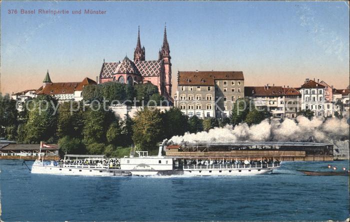 Dampfer Seitenrad Basel Rheinpartie Muenster