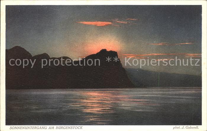 Foto Gaberell J. Nr. 5261 Sonnenuntergang Bürgenstock