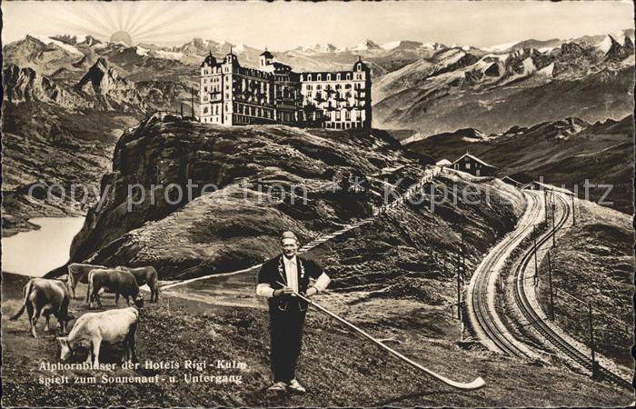 Alphorn Alphornblaeser Hotel Rigi-Kulm Kuehe